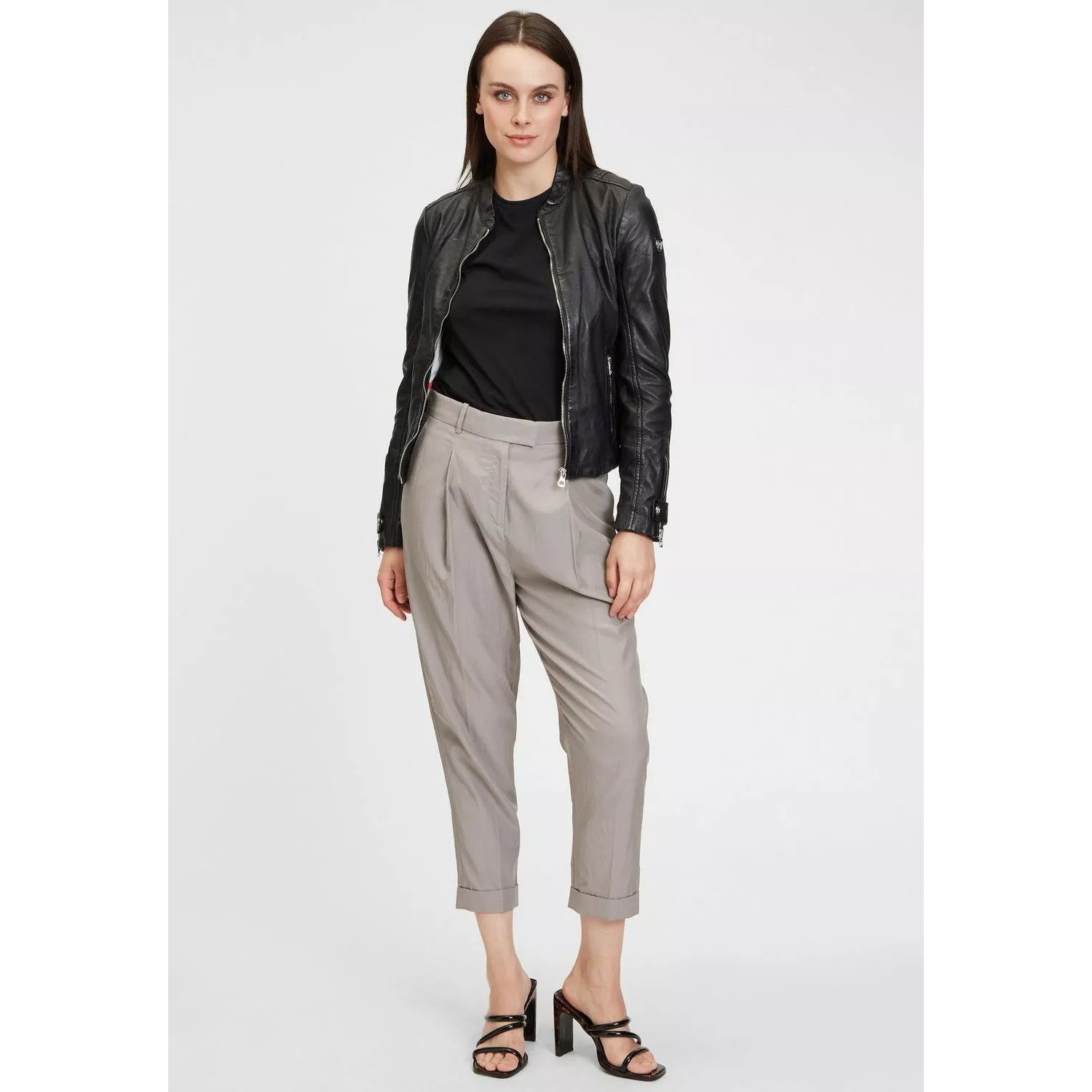 Geaca de Piele Dama Gipsy Neagra GWLouz LACUV – IMBRACAMINTE