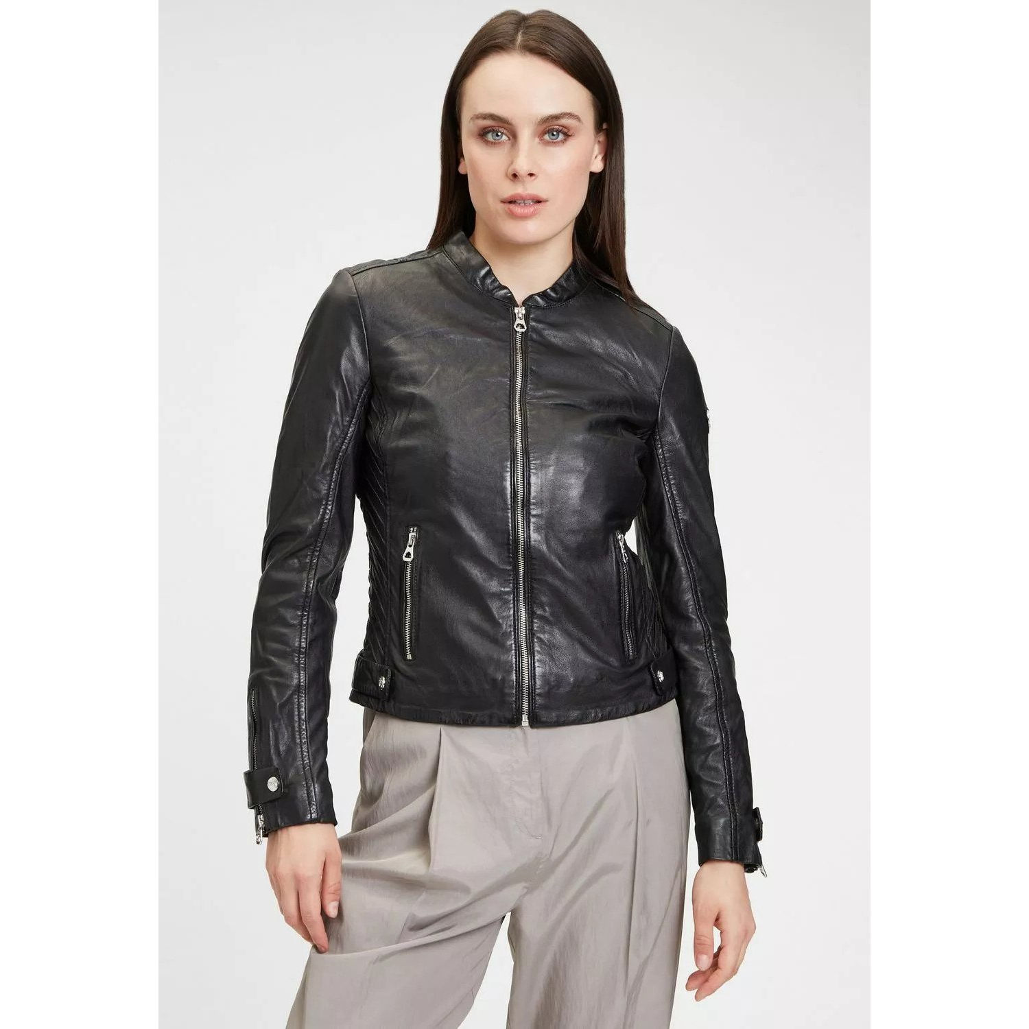 Geaca de Piele Dama Gipsy Neagra GWLouz LACUV – IMBRACAMINTE