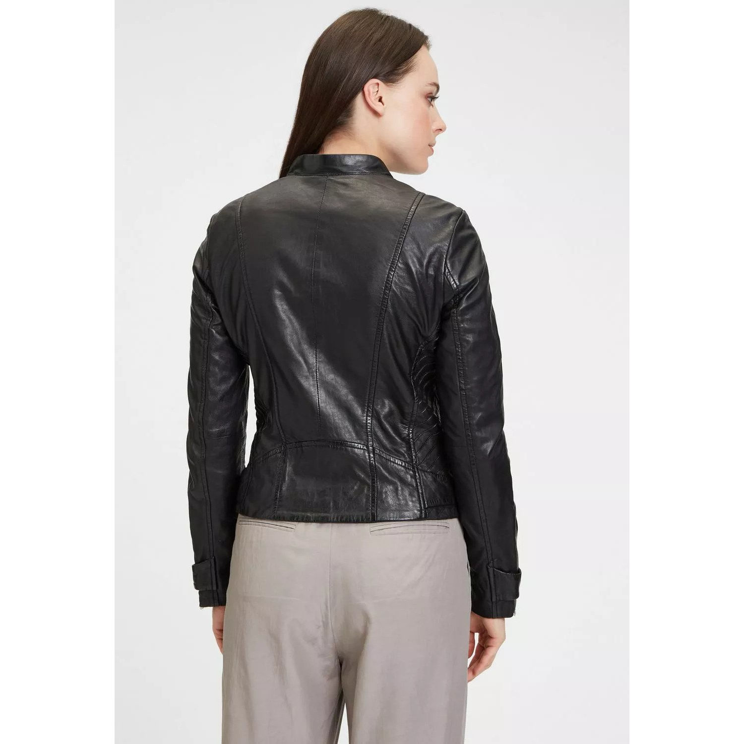 Geaca de Piele Dama Gipsy Neagra GWLouz LACUV – IMBRACAMINTE