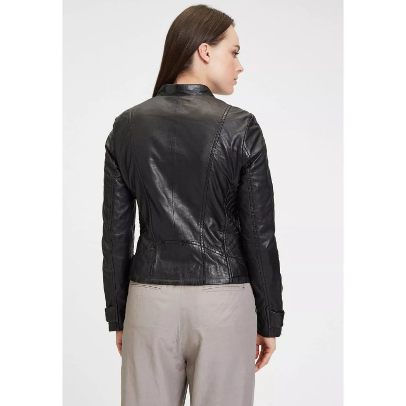 Geaca de Piele Dama Gipsy Neagra GWLouz LACUV – IMBRACAMINTE