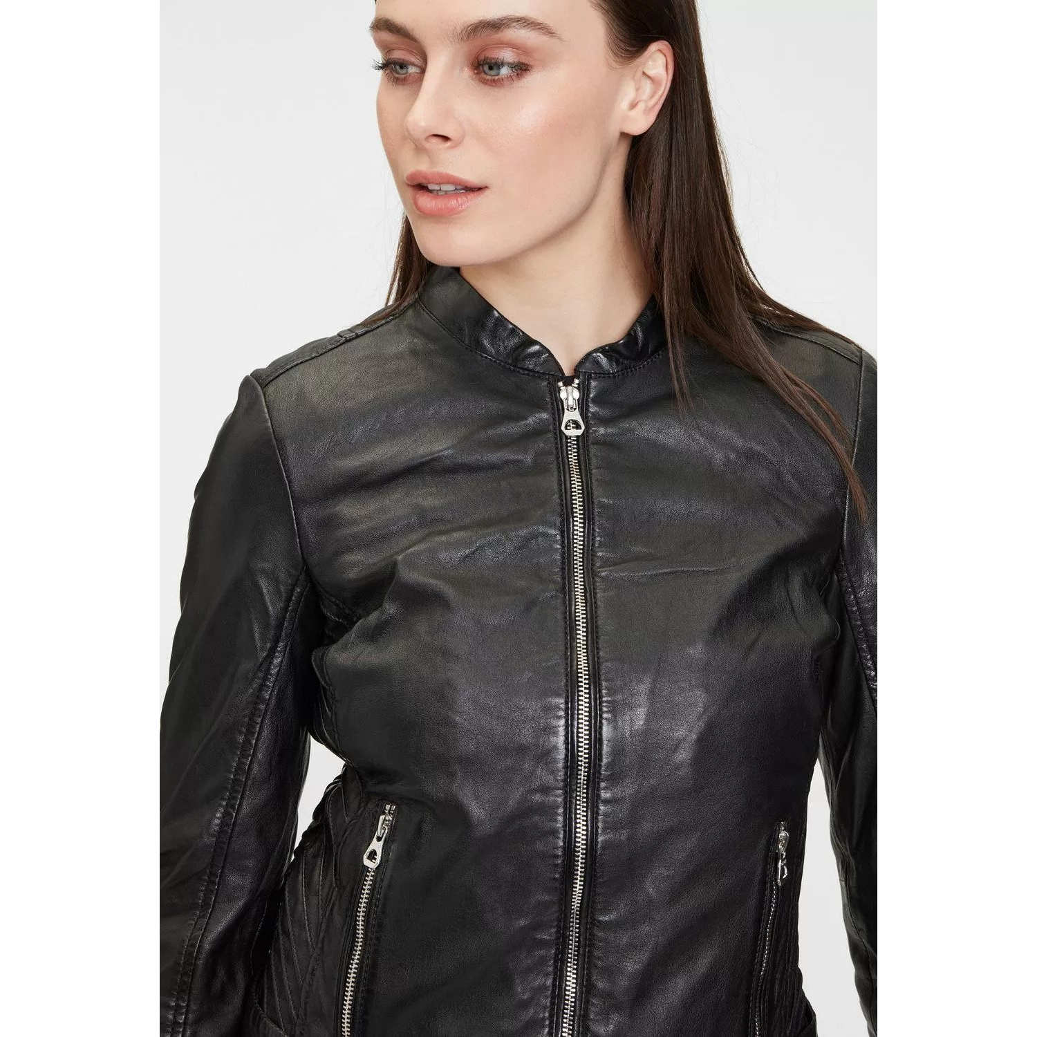 Geaca de Piele Dama Gipsy Neagra GWLouz LACUV – IMBRACAMINTE