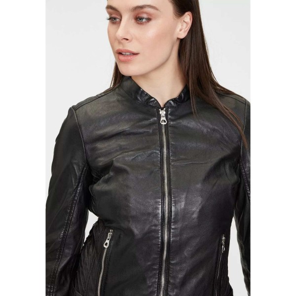 Geaca de Piele Dama Gipsy Neagra GWLouz LACUV – IMBRACAMINTE — fotografia 6