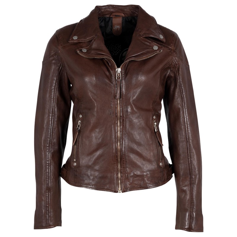 Geaca de Piele Dama Gipsy Castanie GWMaizy – Black Friday