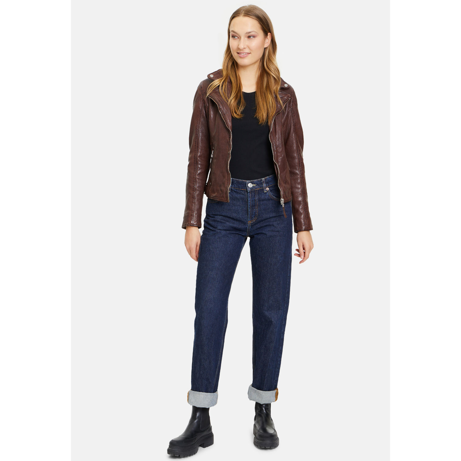 Geaca de Piele Dama Gipsy Castanie GWMaizy – Black Friday Geaca de Piele Dama Gipsy Castanie GWMaizy – Black Friday