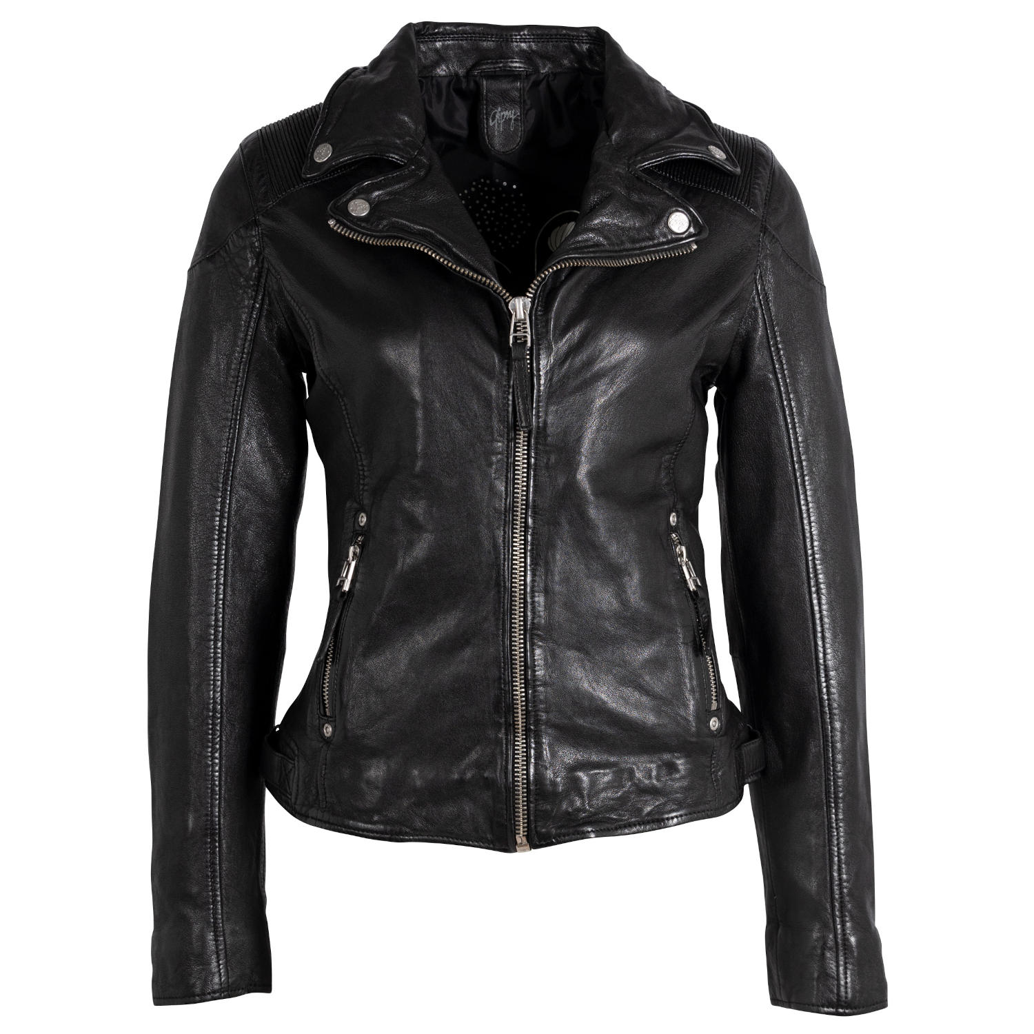 Geaca de Piele Dama Gipsy Neagra GWMaizy – IMBRACAMINTE