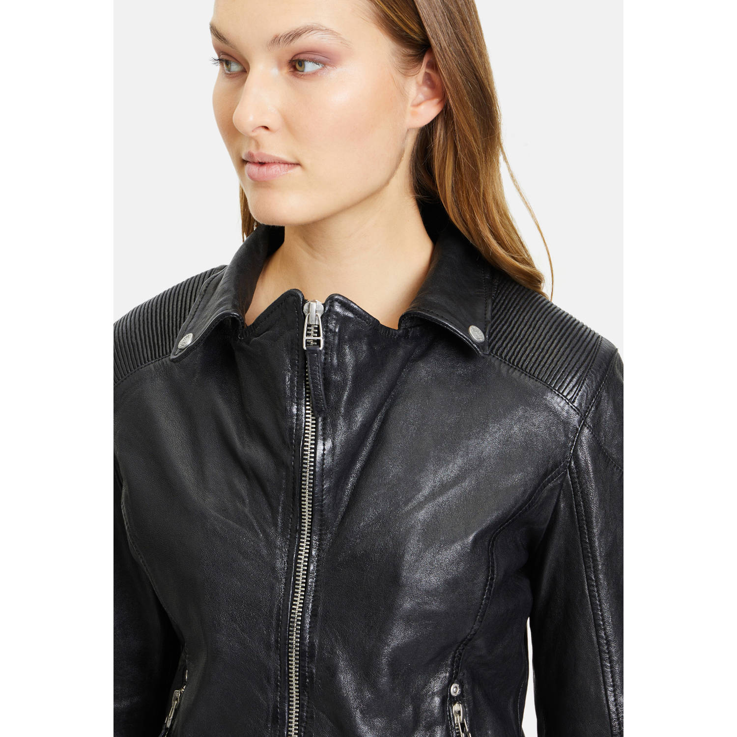 Geaca de Piele Dama Gipsy Neagra GWMaizy – IMBRACAMINTE