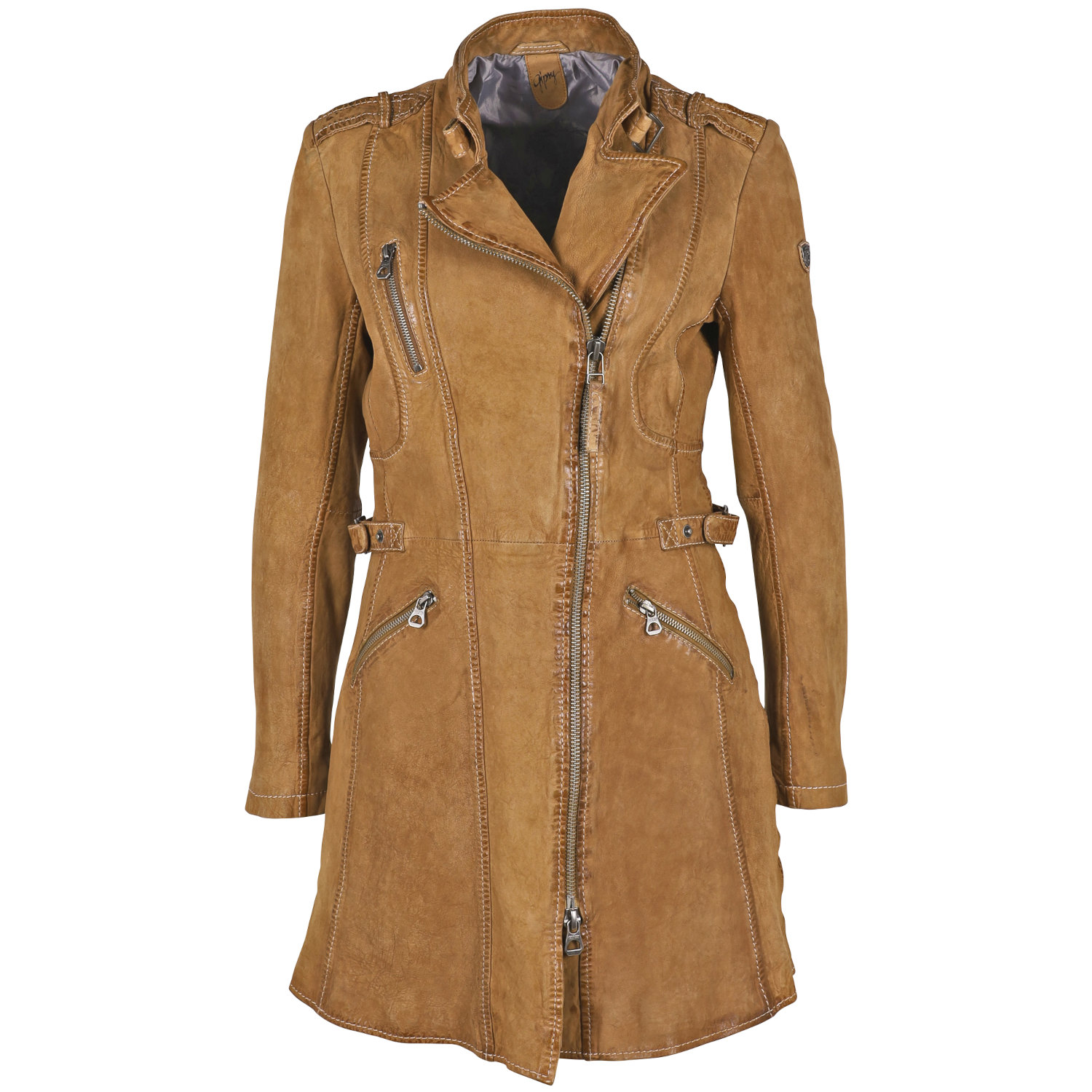 Geaca Lunga de Piele Dama Gipsy Coniac GWMargy S22 LNUV – IMBRACAMINTE