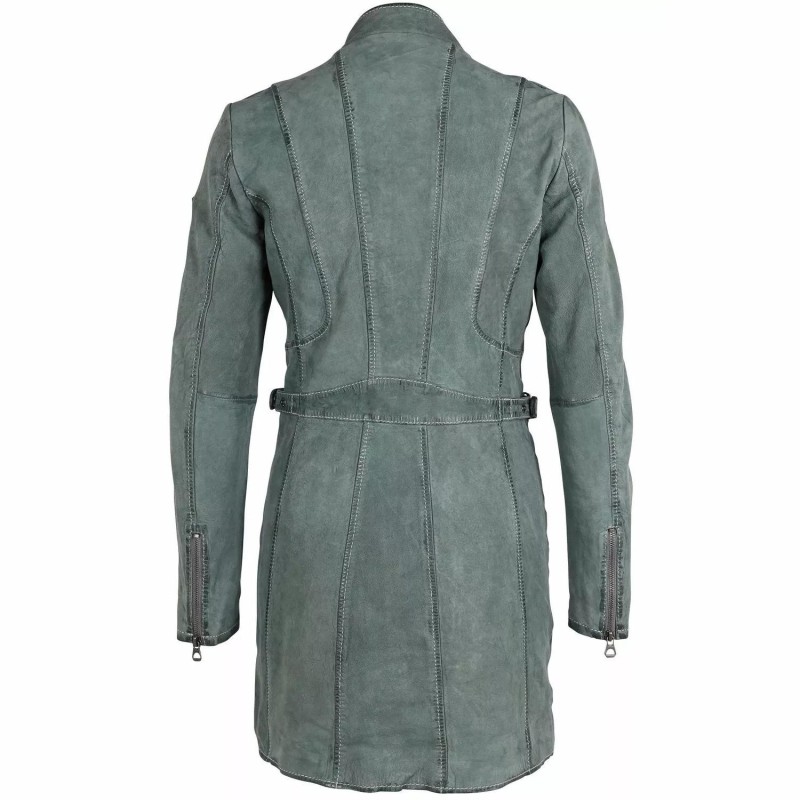 Geaca Lunga de Piele Dama Gipsy Verde Menta GWMargy S22 LNUV – IMBRACAMINTE