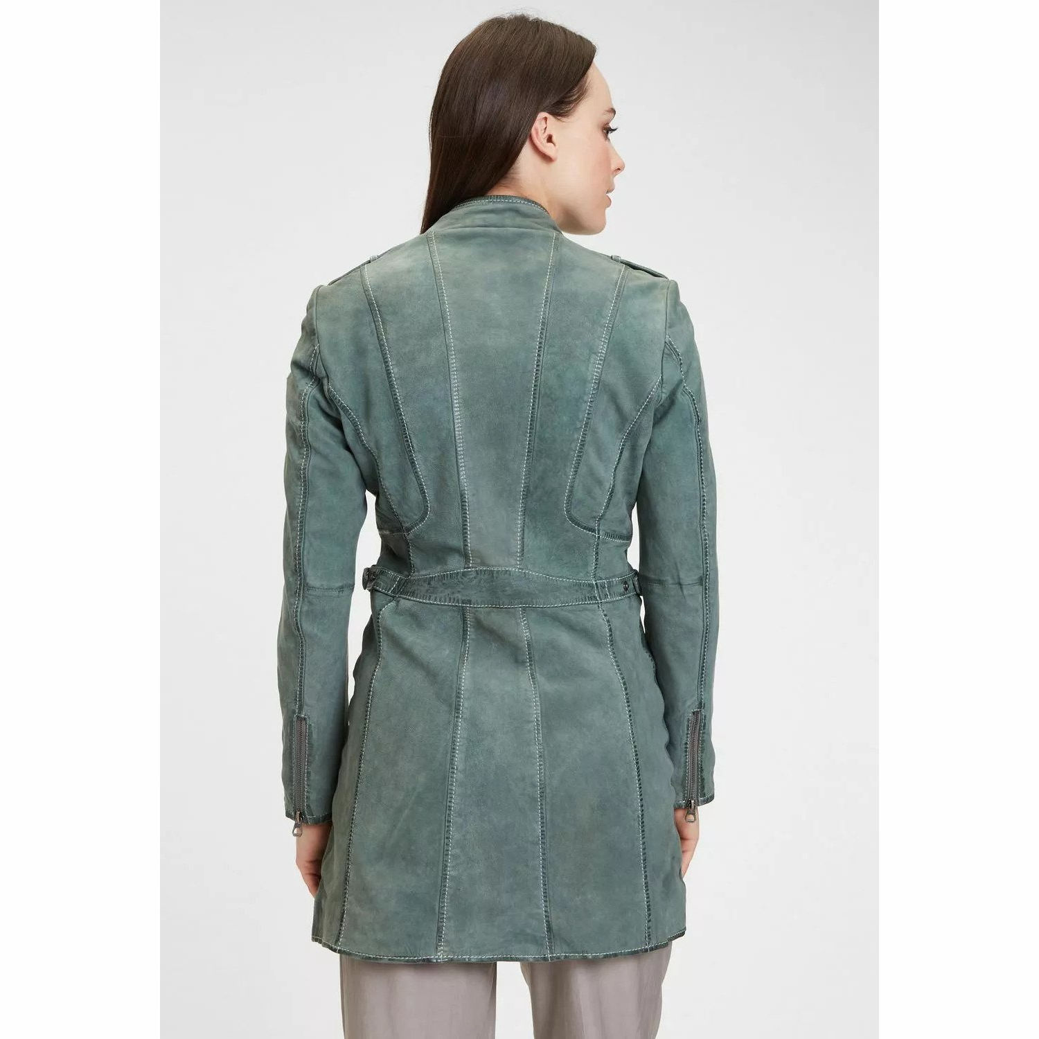 Geaca Lunga de Piele Dama Gipsy Verde Menta GWMargy S22 LNUV – IMBRACAMINTE