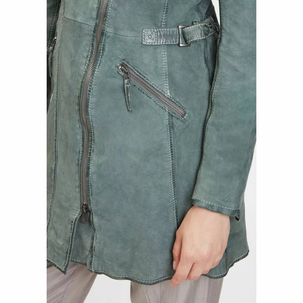 Geaca Lunga de Piele Dama Gipsy Verde Menta GWMargy S22 LNUV Geaca Lunga de Piele Dama Gipsy Verde Menta GWMargy S22 LNUV - readytowear.ro