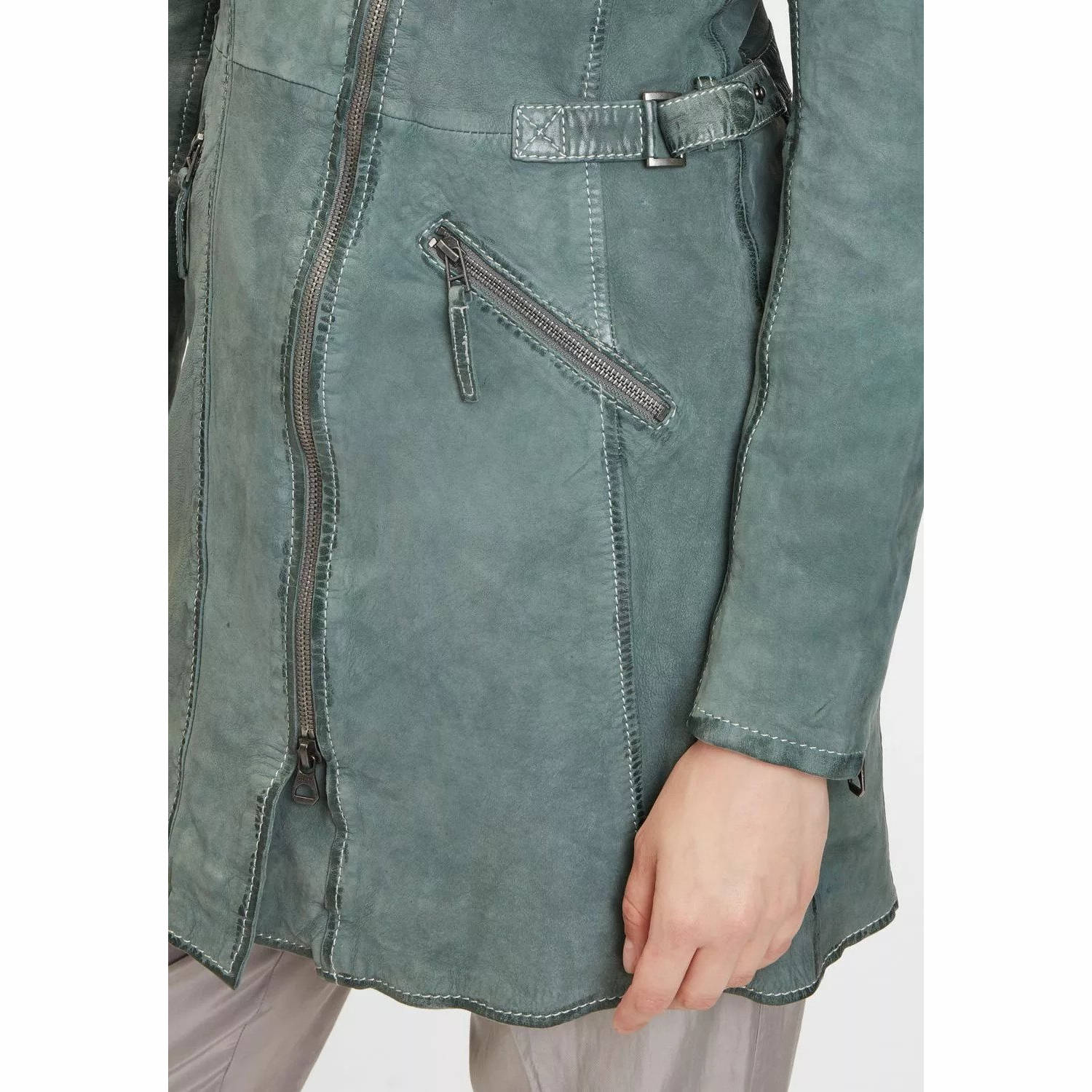 Geaca Lunga de Piele Dama Gipsy Verde Menta GWMargy S22 LNUV – IMBRACAMINTE