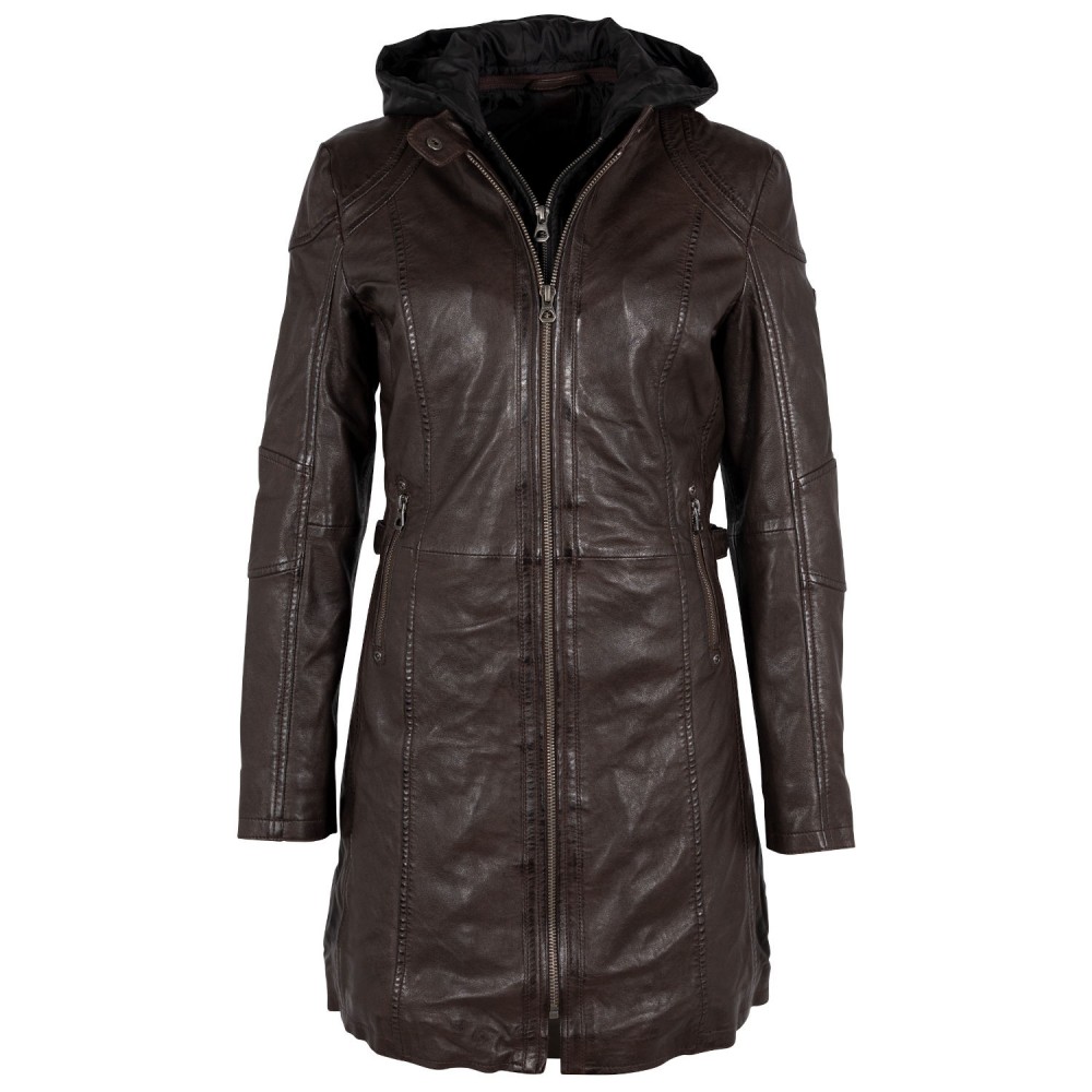 Geaca Lunga de Piele Dama Gipsy Maro Inchis GWMarlis Geaca Lunga de Piele Dama Gipsy Maro Inchis GWMarlis - readytowear.ro