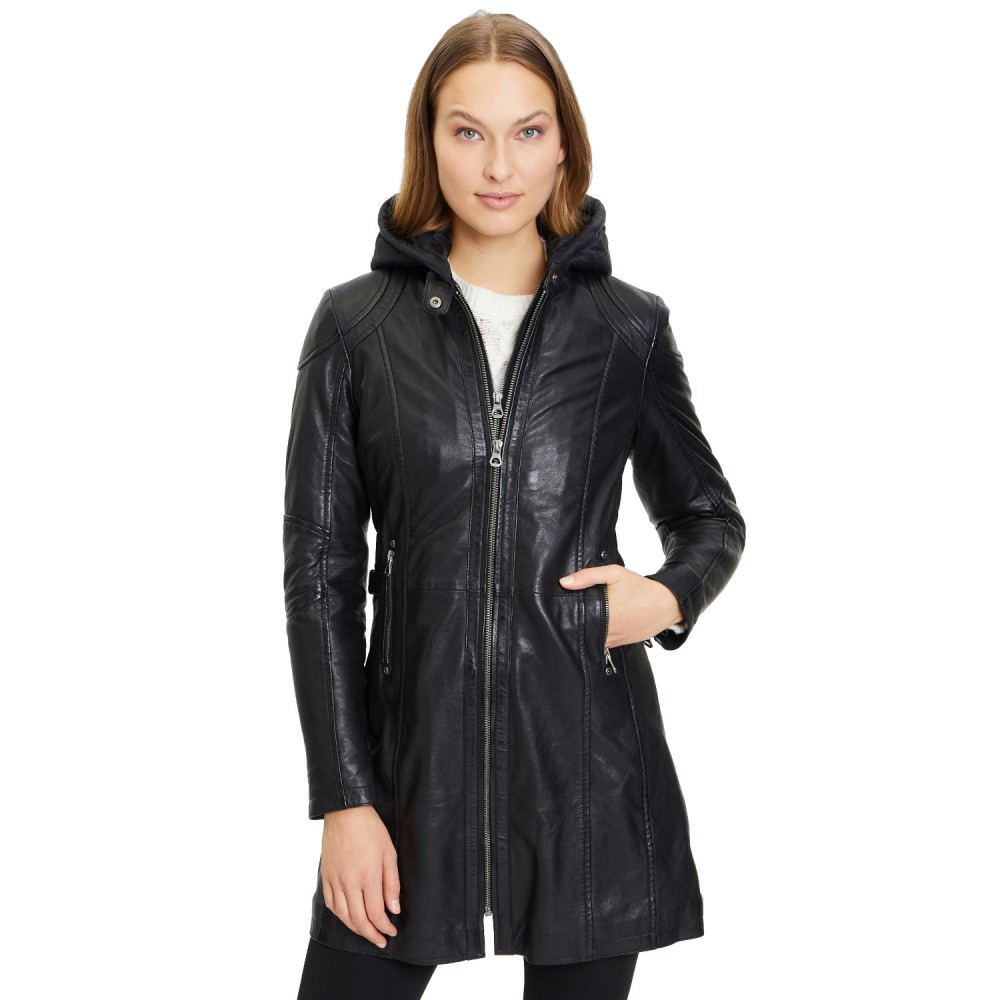 Geaca Lunga de Piele Dama Gipsy Neagra GWMarlis Geaca Lunga de Piele Dama Gipsy Neagra GWMarlis - readytowear.ro