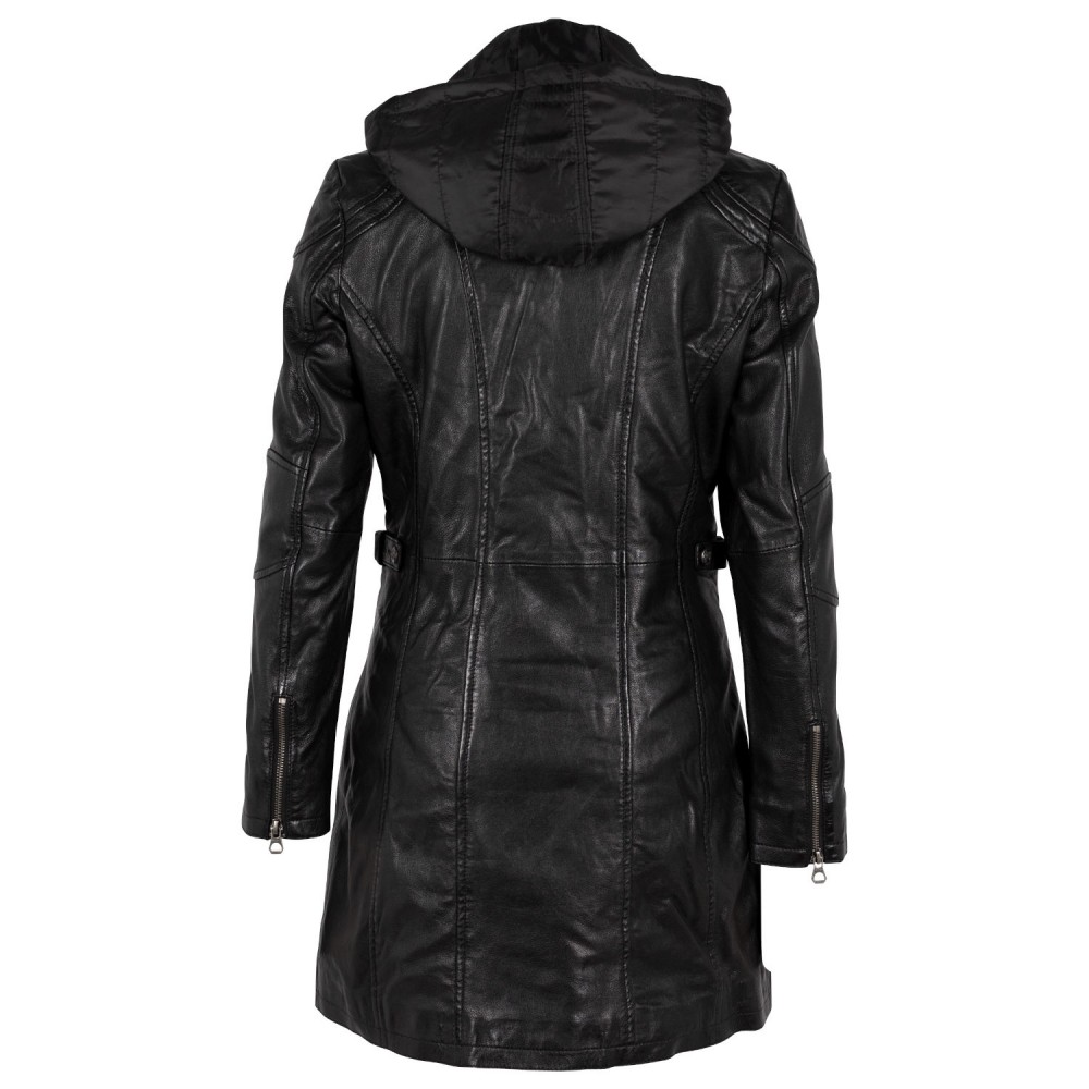 Geaca Lunga de Piele Dama Gipsy Neagra GWMarlis Geaca Lunga de Piele Dama Gipsy Neagra GWMarlis - readytowear.ro
