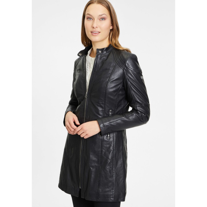 Geaca Lunga de Piele Dama Gipsy Neagra GWMarlis – IMBRACAMINTE Geaca Lunga de Piele Dama Gipsy Neagra GWMarlis – IMBRACAMINTE