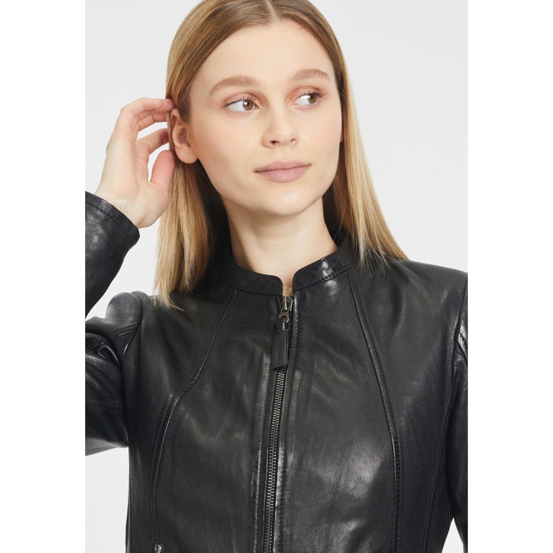 Geaca de Piele Dama Gipsy Neagra GWMeilin – IMBRACAMINTE