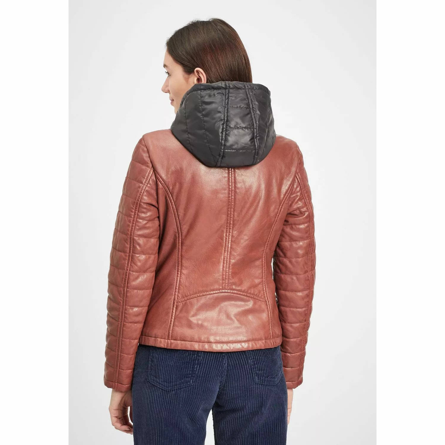 Geaca de Piele Dama Gipsy Coniac GWMera LACEV – IMBRACAMINTE