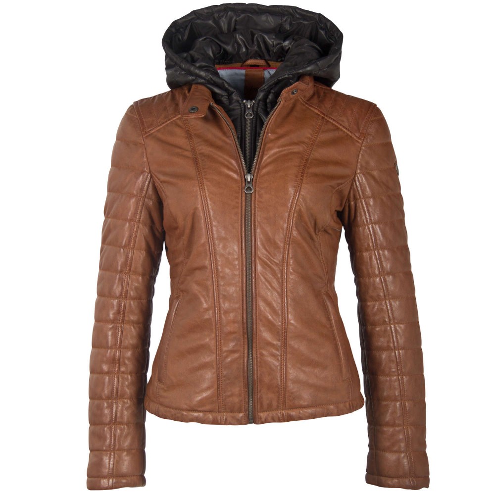 Geaca de Piele Dama Gipsy Coniac GWMera LACEV - readytowear