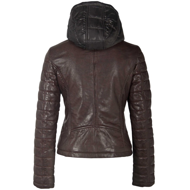 Geaca de Piele Dama Gipsy Maro Inchis GWMera LACEV – IMBRACAMINTE