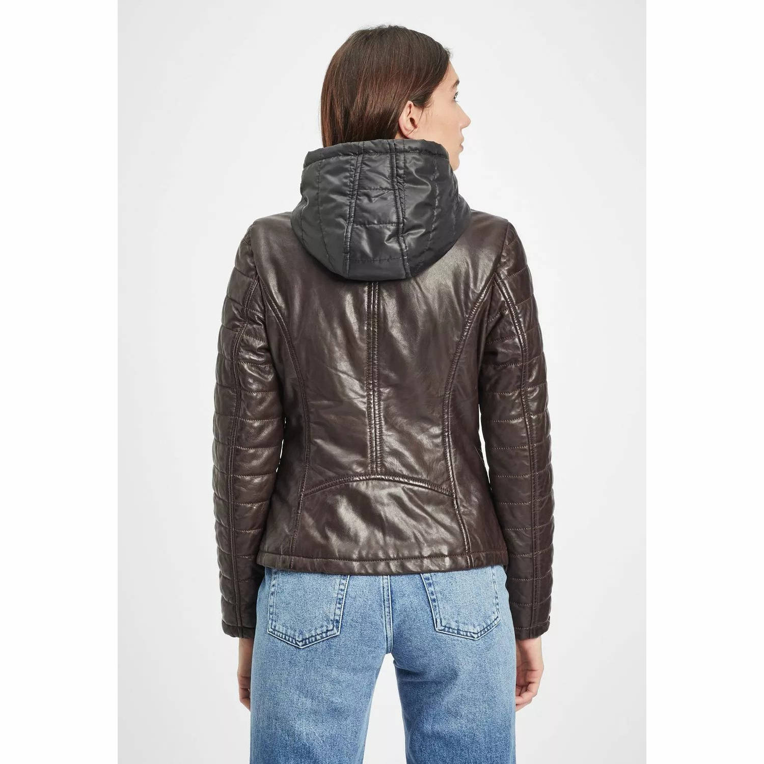 Geaca de Piele Dama Gipsy Maro Inchis GWMera LACEV – IMBRACAMINTE