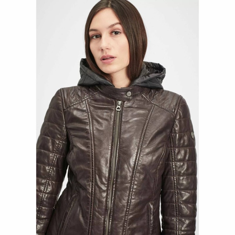 Geaca de Piele Dama Gipsy Maro Inchis GWMera LACEV – IMBRACAMINTE