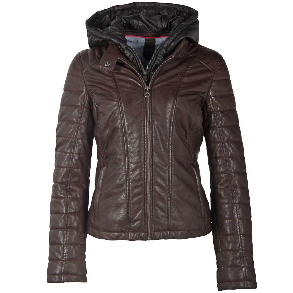 Kurtka skórzana damska Gipsy Ciemnobrązowa GWMera LACEV - readytowear