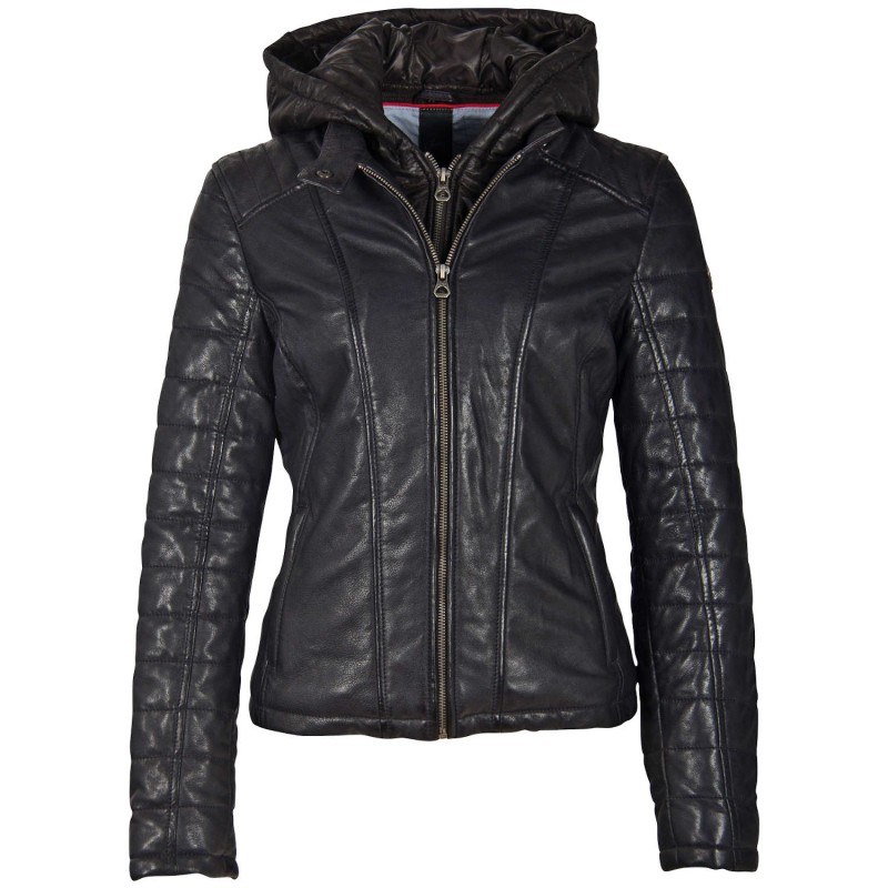 Geaca de Piele Dama Gipsy Negru/Bleumarin GWMera LACEV – IMBRACAMINTE Geaca de Piele Dama Gipsy Negru/Bleumarin GWMera LACEV – IMBRACAMINTE