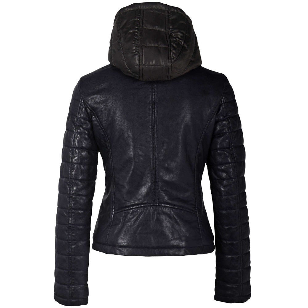 Geaca de Piele Dama Gipsy Negru/Bleumarin GWMera LACEV Geaca de Piele Dama Gipsy Negru/Bleumarin GWMera LACEV - readytowear.ro