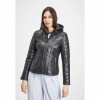 Geaca de Piele Dama Gipsy Negru/Bleumarin GWMera LACEV Geaca de Piele Dama Gipsy Negru/Bleumarin GWMera LACEV - readytowear.ro