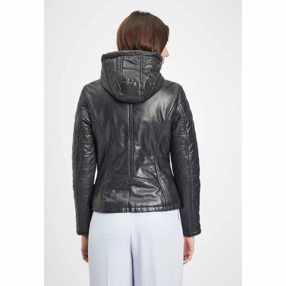 Geaca de Piele Dama Gipsy Negru/Bleumarin GWMera LACEV Geaca de Piele Dama Gipsy Negru/Bleumarin GWMera LACEV - readytowear.ro