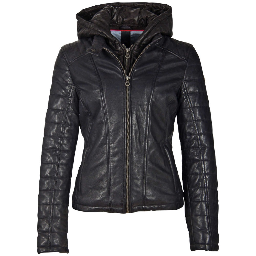 Geaca de Piele Dama Gipsy Negru/Bleumarin GWMera LACEV - readytowear