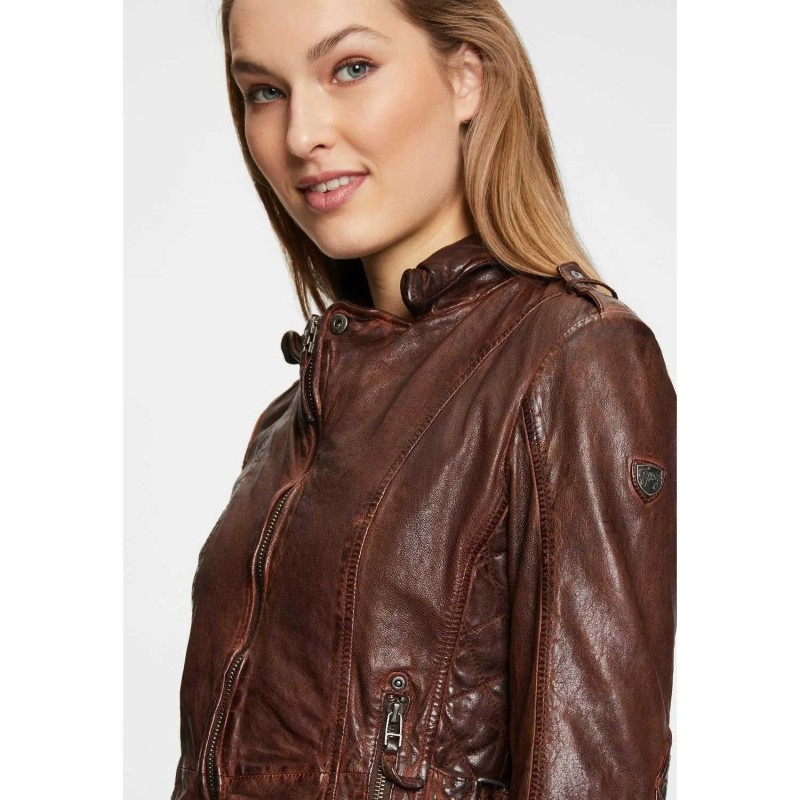 Geaca Lunga de Piele Dama Gipsy Castanie GWMilja – IMBRACAMINTE Geaca Lunga de Piele Dama Gipsy Castanie GWMilja – IMBRACAMINTE