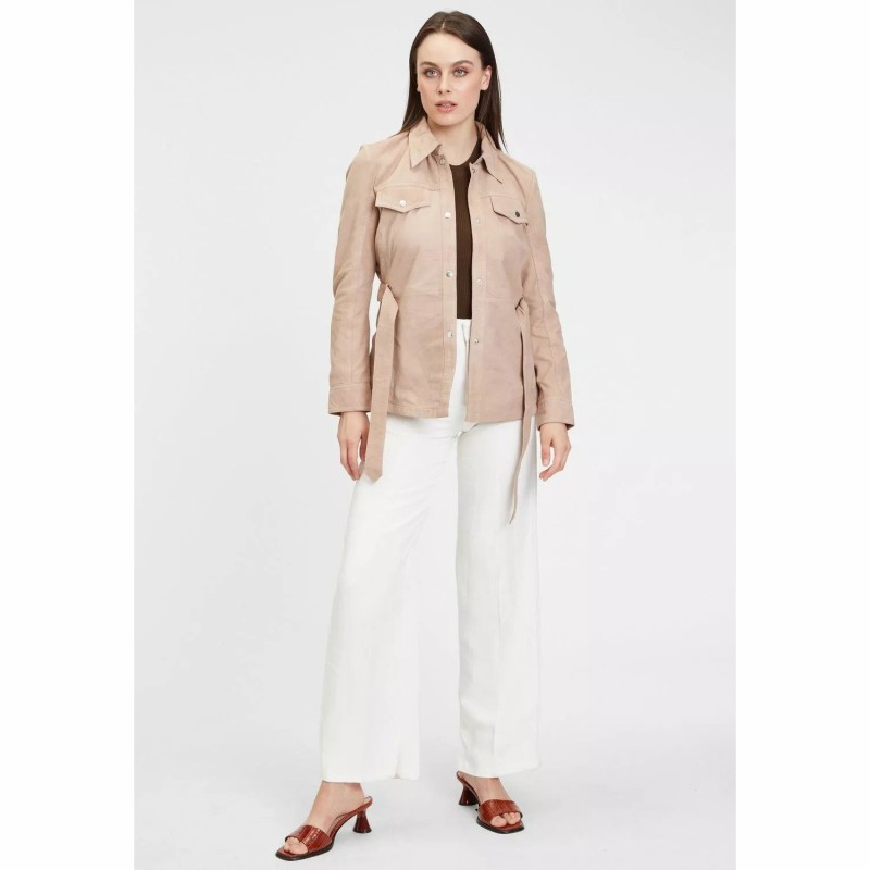 Geaca Lunga de Piele Dama Gipsy Maro Deschis GWNajla LNUV – IMBRACAMINTE