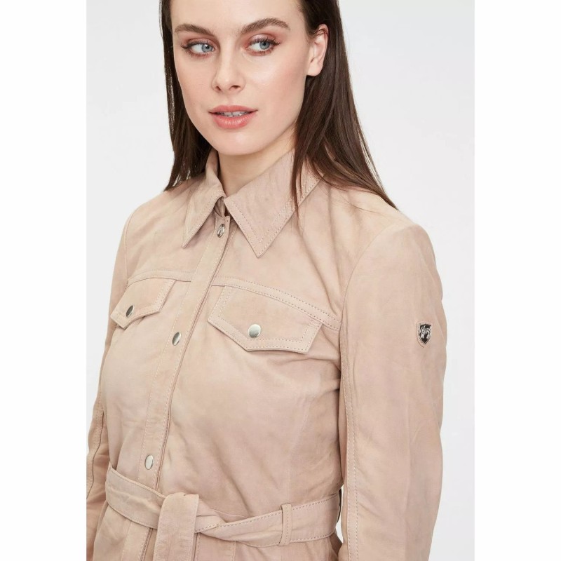 Geaca Lunga de Piele Dama Gipsy Maro Deschis GWNajla LNUV – IMBRACAMINTE