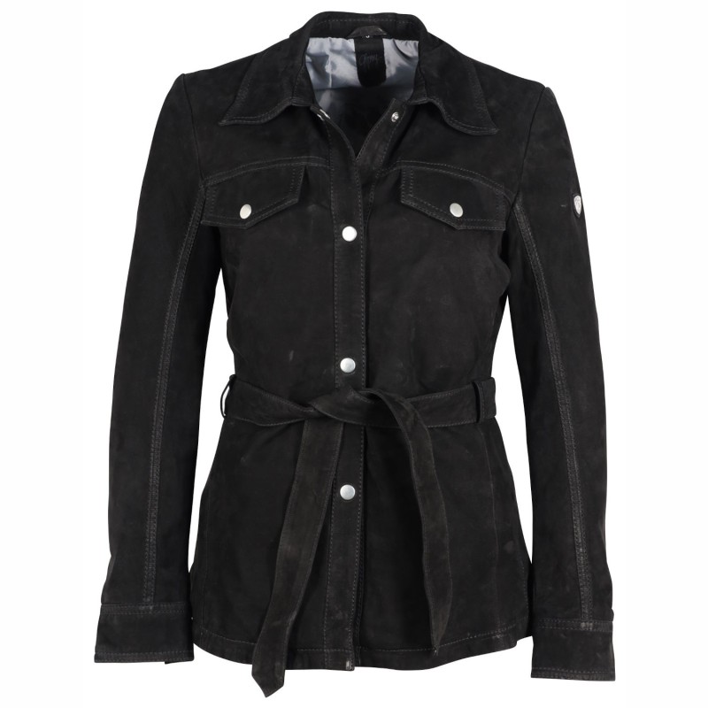 Geaca Lunga de Piele Dama Gipsy Neagra GWNajla LNUV – IMBRACAMINTE