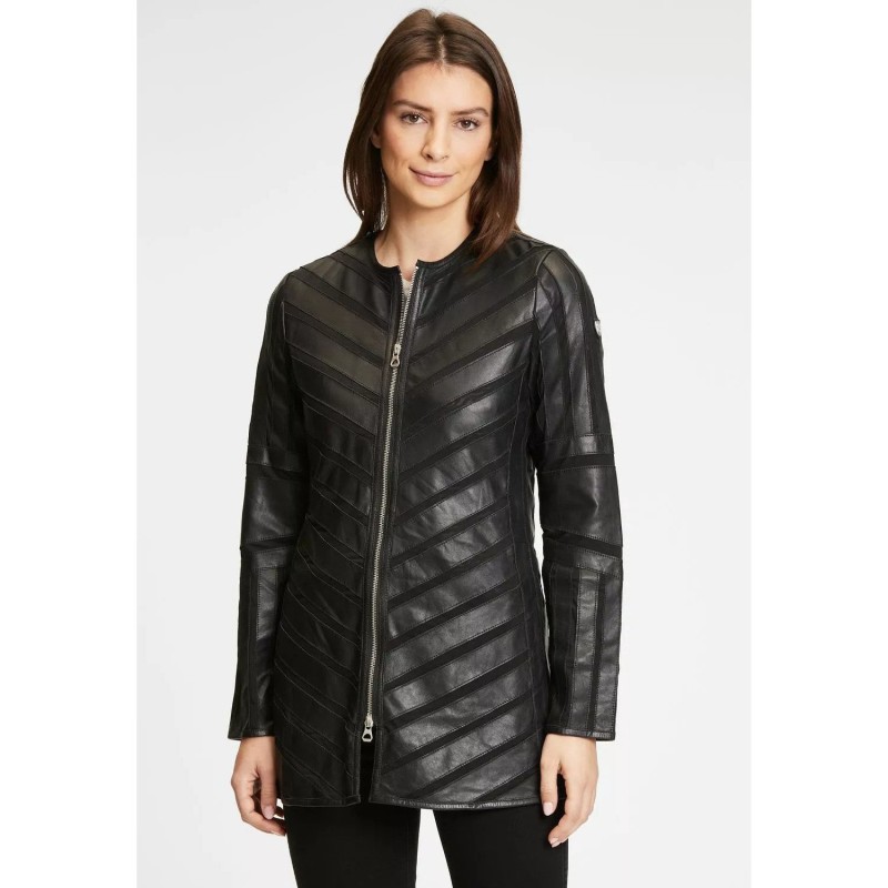 Geaca Lunga de Piele Dama Gipsy Neagra GWNanni LELEV – IMBRACAMINTE Geaca Lunga de Piele Dama Gipsy Neagra GWNanni LELEV – IMBRACAMINTE