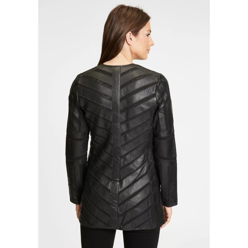 Geaca Lunga de Piele Dama Gipsy Neagra GWNanni LELEV – IMBRACAMINTE Geaca Lunga de Piele Dama Gipsy Neagra GWNanni LELEV – IMBRACAMINTE