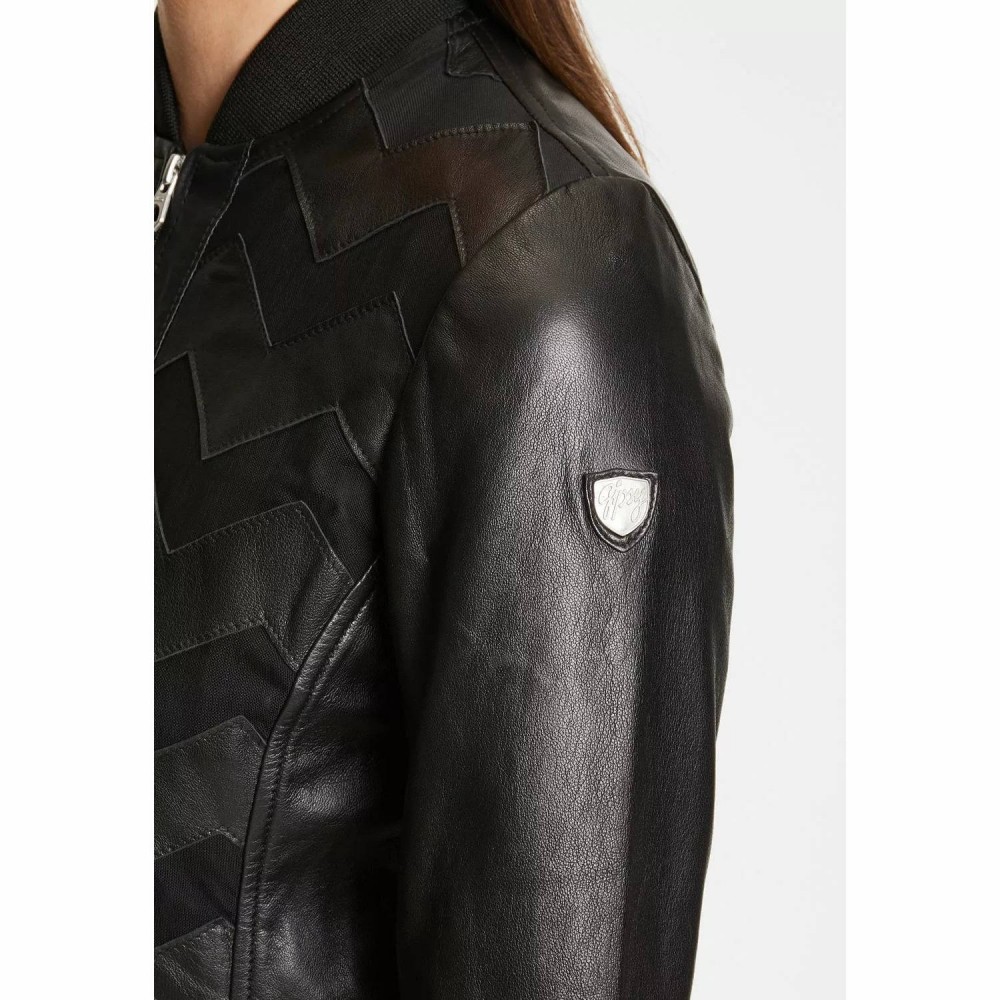 Geaca de Piele Dama Gipsy Neagra GWNili LELEV Geaca de Piele Dama Gipsy Neagra GWNili LELEV - readytowear.ro