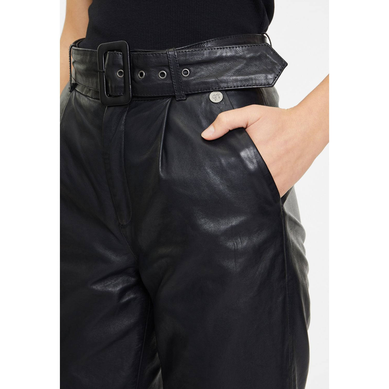 Pantaloni de Piele Dama Gipsy Negri GWNoreena – Pantaloni de Piele