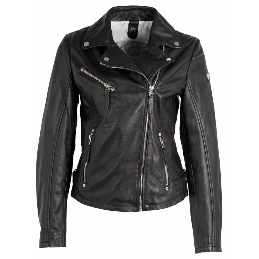 Geaca de Piele Dama Gipsy Neagra GWPasja - readytowear