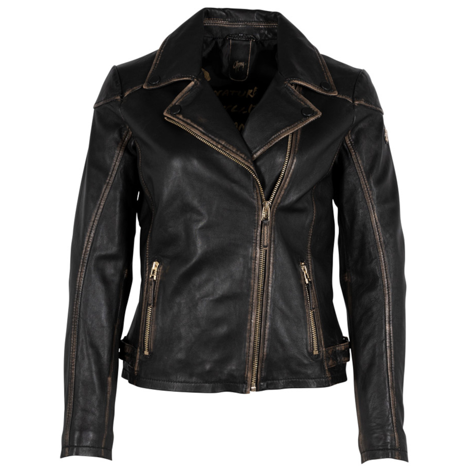 Geaca de Piele Dama Gipsy Negru/Bej GWPeggie – IMBRACAMINTE