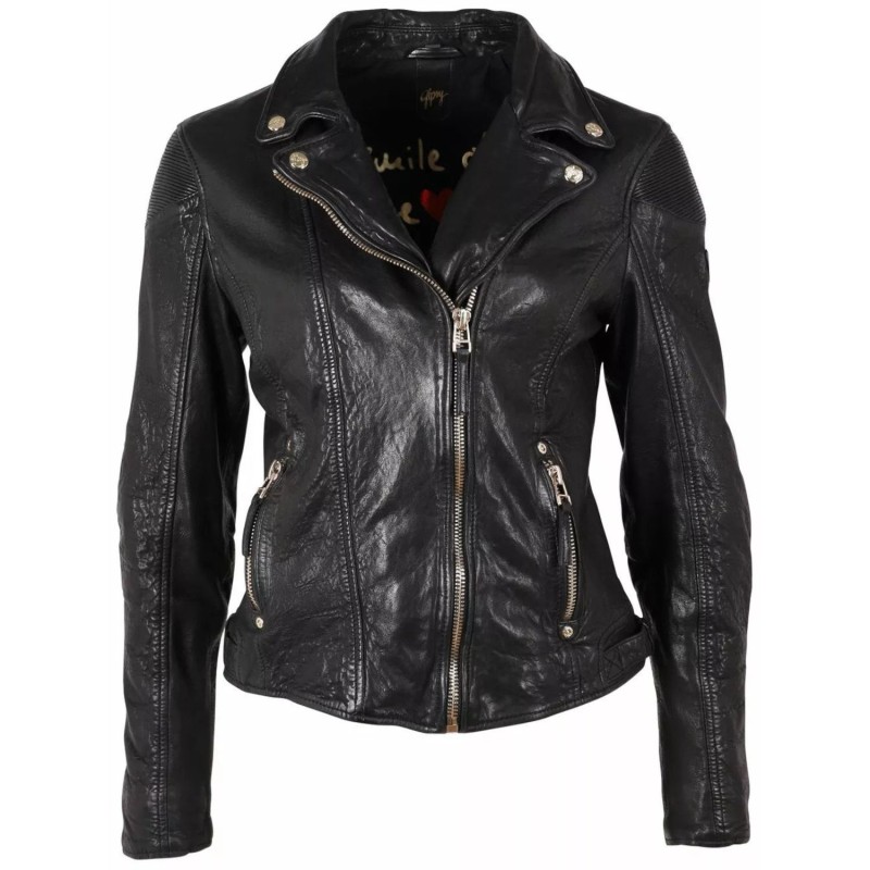 Geaca de Piele Dama Gipsy Neagra GWRaizel – IMBRACAMINTE