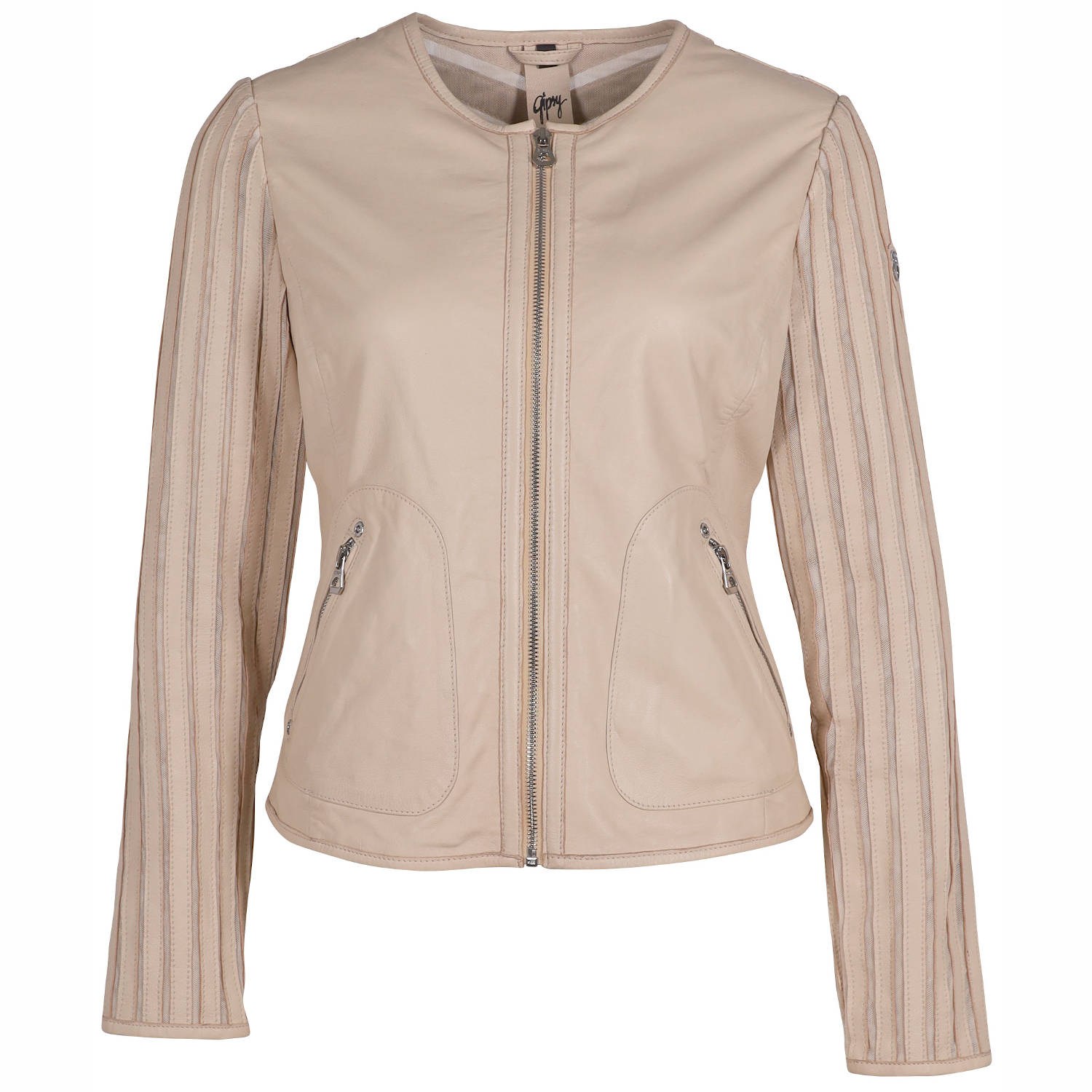 Geaca de Piele Dama Gipsy Bej GWRhonda LELEV – IMBRACAMINTE