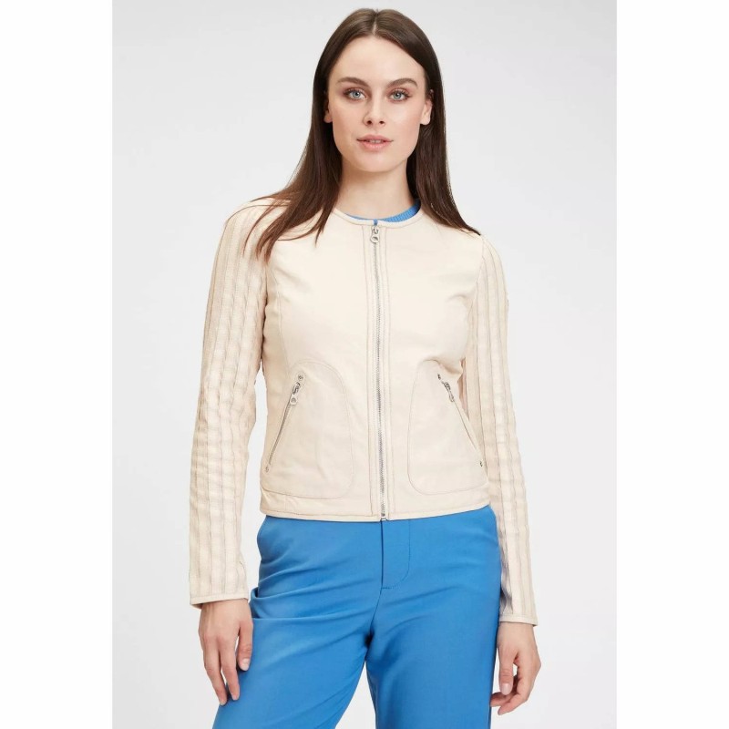 Geaca de Piele Dama Gipsy Bej GWRhonda LELEV – IMBRACAMINTE