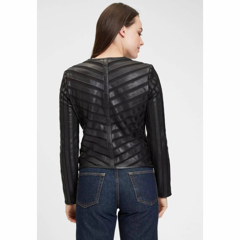 Geaca de Piele Dama Gipsy Neagra GWRhonda LELEV Geaca de Piele Dama Gipsy Neagra GWRhonda LELEV - readytowear.ro