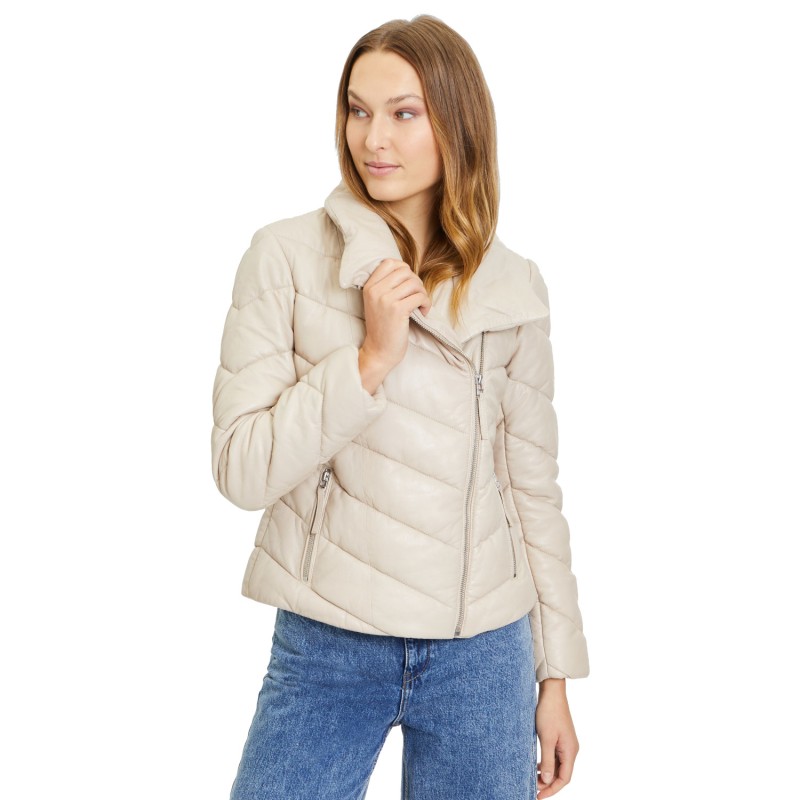 Geaca de Iarna din Piele Dama Gipsy Bej GWRomea – Black Friday