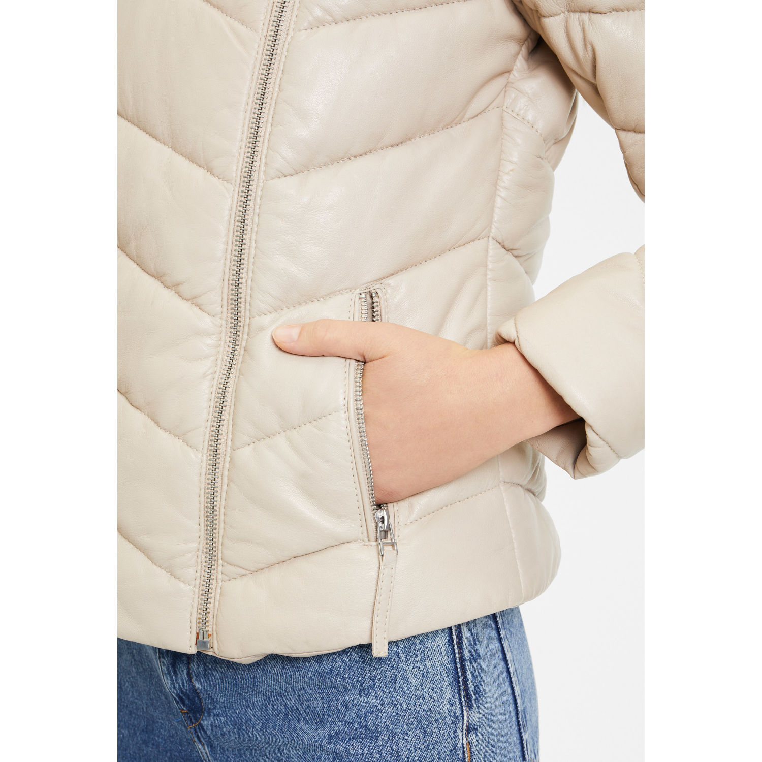 Geaca de Iarna din Piele Dama Gipsy Bej GWRomea – Black Friday Geaca de Iarna din Piele Dama Gipsy Bej GWRomea – Black Friday