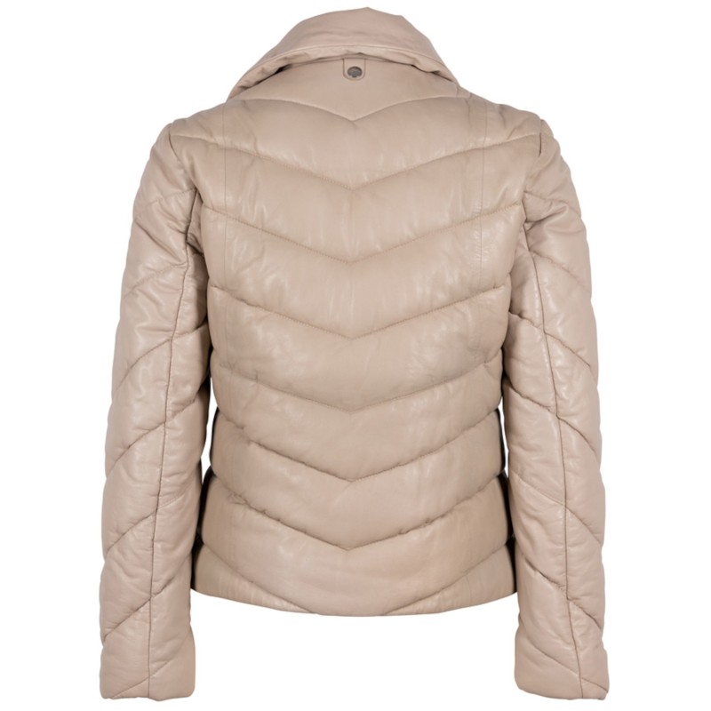 Geaca de Iarna din Piele Dama Gipsy Bej GWRomea – Black Friday