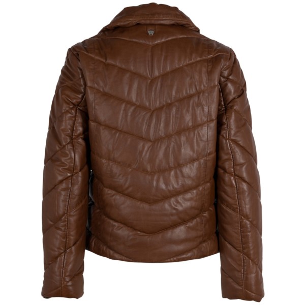 Geaca de Iarna din Piele Dama Gipsy Coniac GWRomea