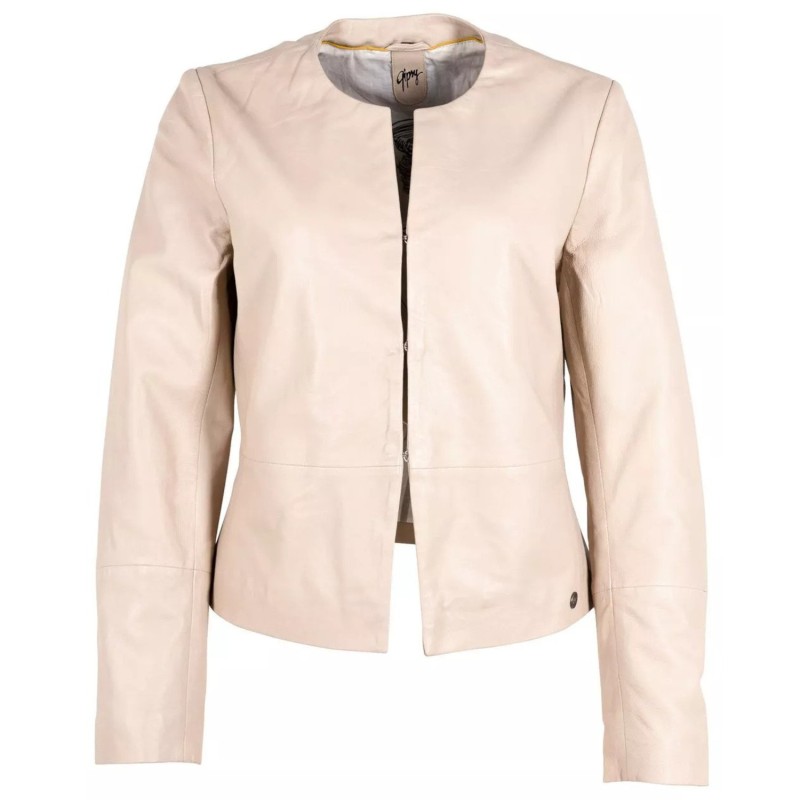 Geaca de Piele Dama Gipsy Bej Deschis GWRubie – IMBRACAMINTE